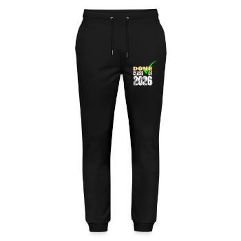 Coche de fin d’études de la promotion 2026 terminée - Pantalon de jogging bio MOVER Stanley/Stella unisexe - noir - Devant - Marisol (170cm) & Nik (191cm)