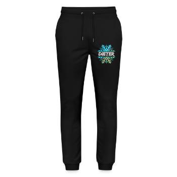 Vorname Dieter - Stanley/Stella Unisex Bio Jogginghose Mover  - Schwarz - Vorne - Marisol (170cm) & Nik (191cm)