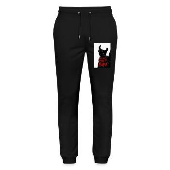 Mi lé out dad 974 - Stanley/Stella Unisex Bio Jogginghose Mover  - Schwarz - Vorne - Marisol (170cm) & Nik (191cm)