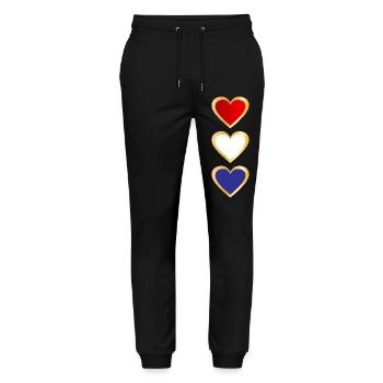 Dutch Flag Heart - Stanley/Stella Mover Unisex Organic Jogging Trousers - black - Front - Marisol (170cm) & Nik (191cm)