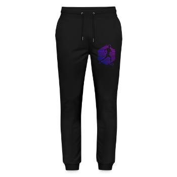 Gift idea for a running with running - Stanley/Stella Mover Unisex Organic Jogging Trousers - black - Front - Marisol (170cm) & Nik (191cm)