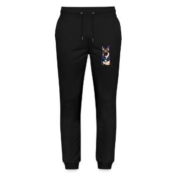 Berger allemand avec casque - Pantalon de jogging bio MOVER Stanley/Stella unisexe - noir - Devant - Marisol (170cm) & Nik (191cm)