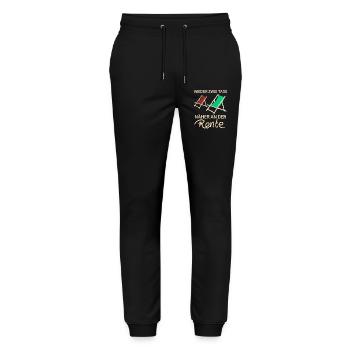 Wieder Tag näher an der Rente - Stanley/Stella Unisex Bio Jogginghose Mover  - Schwarz - Vorne - Marisol (170cm) & Nik (191cm)