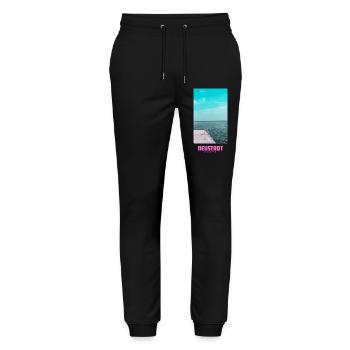 Neustadt in Holstein _ Ostsee  - Stanley/Stella Unisex Bio Jogginghose Mover  - Schwarz - Vorne - Marisol (170cm) & Nik (191cm)