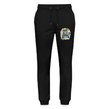 Schulkind 2026 Einschulung 2026 Schulanfang - Stanley/Stella Unisex Bio Jogginghose Mover  - Schwarz - Vorne - Marisol (170cm) & Nik (191cm)