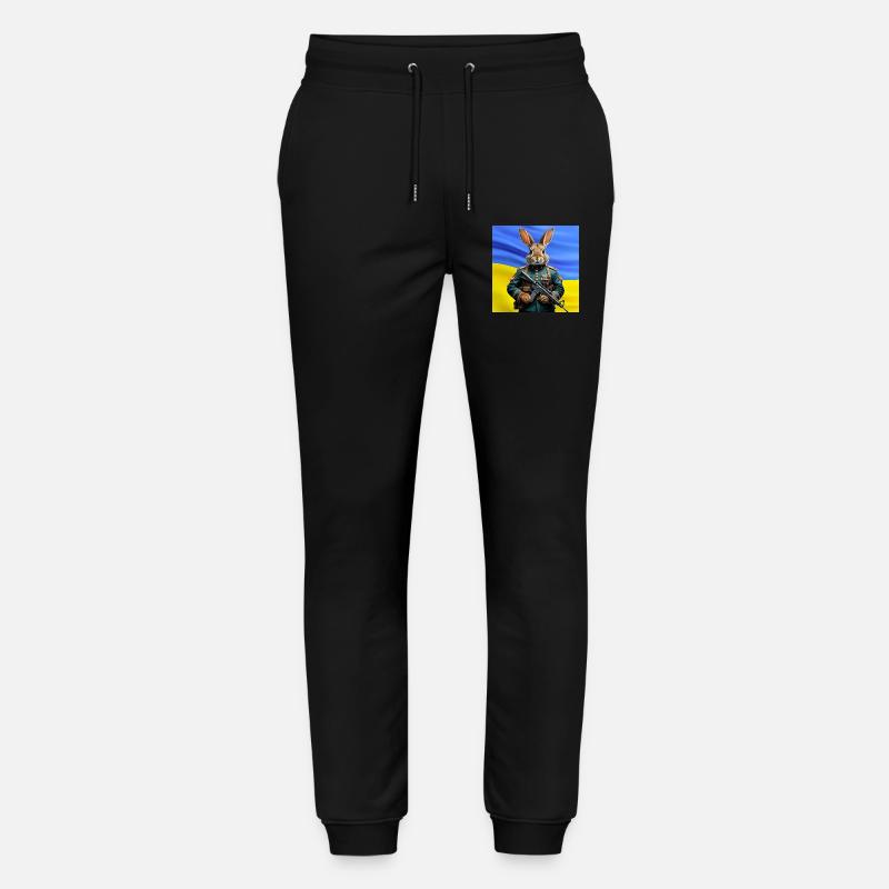 Guardian Rabbit: Held der Ukraine - Stanley/Stella Unisex Bio Jogginghose Mover  - Schwarz