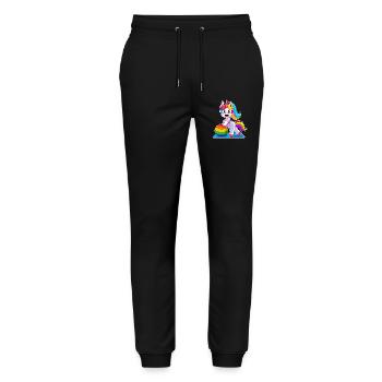 Unicorn Workout Gymnastics Fitness - Stanley/Stella Mover Unisex Organic Jogging Trousers - black - Front - Marisol (170cm) & Nik (191cm)