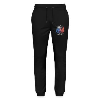 Aujourd’hui c’est foot, le reste attend - Stanley/Stella Unisex Bio Jogginghose Mover  - Schwarz - Vorne - Marisol (170cm) & Nik (191cm)