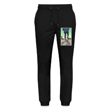 Football player #10 - Stanley/Stella Unisex Bio Jogginghose Mover  - Schwarz - Vorne - Marisol (170cm) & Nik (191cm)