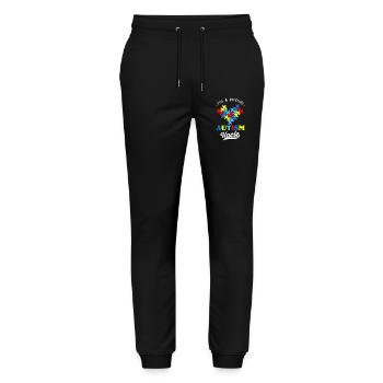 Stolzer Autismus Onkel Herz - Stanley/Stella Unisex Bio Jogginghose Mover  - Schwarz - Vorne - Marisol (170cm) & Nik (191cm)