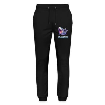 Great White Shark Great White Shark - Stanley/Stella Mover Unisex Organic Jogging Trousers - black - Front - Marisol (170cm) & Nik (191cm)
