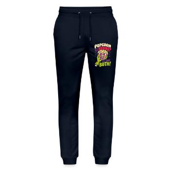 Popcorn Or Brains Funny Zombie Design - Stanley/Stella Mover Unisex Organic Jogging Trousers - navy - Front - Marisol (170cm) & Nik (191cm)
