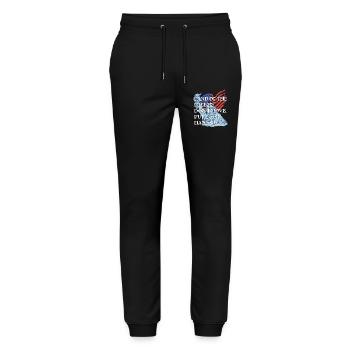 Funny Land Of The Freeze America Wortspiel USA Geschenk Spaß - Stanley/Stella Unisex Bio Jogginghose Mover  - Schwarz - Vorne - Marisol (170cm) & Nik (191cm)