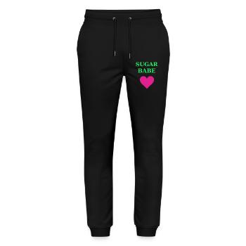 Sugar Babe Heart Neon - Stanley/Stella Mover Unisex Organic Jogging Trousers - black - Front - Marisol (170cm) & Nik (191cm)