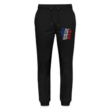 Romorantin Filets Tremblants - Stanley/Stella Unisex Bio Jogginghose Mover  - Schwarz - Vorne - Marisol (170cm) & Nik (191cm)