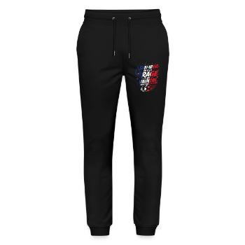 Saint-Brieuc Rage Pluie - Stanley/Stella Unisex Bio Jogginghose Mover  - Schwarz - Vorne - Marisol (170cm) & Nik (191cm)