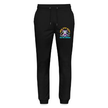 Höre Dich Nicht Bin Am Zocken Süße Katze Gamer - Stanley/Stella Unisex Bio Jogginghose Mover  - Schwarz - Vorne - Marisol (170cm) & Nik (191cm)