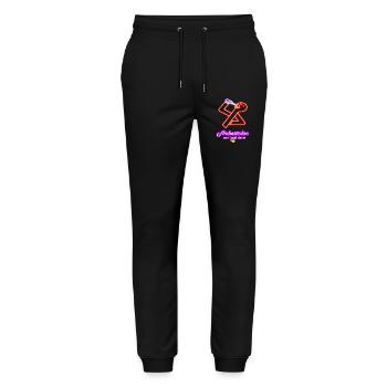 Arbeitslos und Spaß dabei! - Stanley/Stella Unisex Bio Jogginghose Mover  - Schwarz - Vorne - Marisol (170cm) & Nik (191cm)