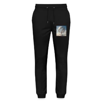 Boxer in front of the orbital spiral - Stanley/Stella Mover Unisex Organic Jogging Trousers - black - Front - Marisol (170cm) & Nik (191cm)