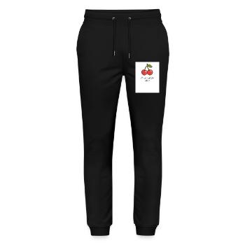 Kirsch-Vibes Süße Momente - Stanley/Stella Unisex Bio Jogginghose Mover  - Schwarz - Vorne - Marisol (170cm) & Nik (191cm)