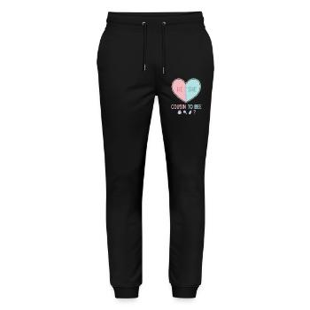 Gender Reveal He She Cousin To Bee Baby Shower - Stanley/Stella Mover Unisex Organic Jogging Trousers - black - Front - Marisol (170cm) & Nik (191cm)
