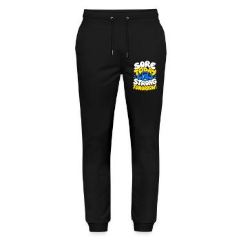 Sore Today Strong Tomorrow Kettlebell Fitness - Stanley/Stella Mover Unisex Organic Jogging Trousers - black - Front - Marisol (170cm) & Nik (191cm)