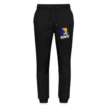 Bosnien Fußball Flagge - Stanley/Stella Unisex Bio Jogginghose Mover  - Schwarz - Vorne - Marisol (170cm) & Nik (191cm)