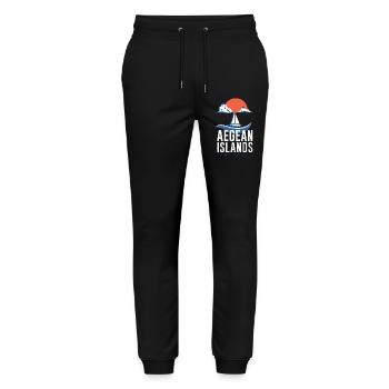 Sailing Gifts for Men, Aegean Islands By Sail - Stanley/Stella Mover Unisex Organic Jogging Trousers - black - Front - Marisol (170cm) & Nik (191cm)