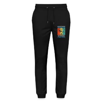 Pêche Pêcheur Cadeau humour personnalisé - Pantalon de jogging bio MOVER Stanley/Stella unisexe - noir - Devant - Marisol (170cm) & Nik (191cm)