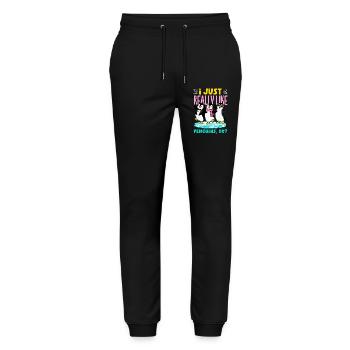 Cute Penguin - Gift for Penguin Lover - Stanley/Stella Mover Unisex Organic Jogging Trousers - black - Front - Marisol (170cm) & Nik (191cm)