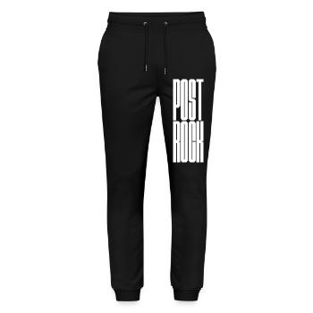 Post Rock bold typography logo T-Shirt - Stanley/Stella Mover Unisex Organic Jogging Trousers - black - Front - Marisol (170cm) & Nik (191cm)
