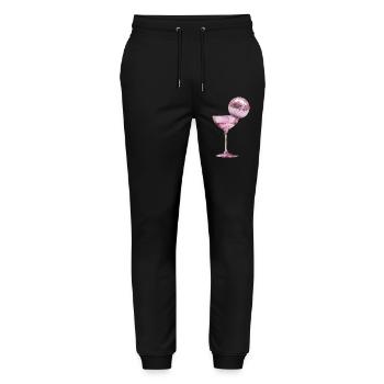 Pink Disco Ball Cocktail Glass Girly Aesthetic Art - Stanley/Stella Mover Unisex Organic Jogging Trousers - black - Front - Marisol (170cm) & Nik (191cm)