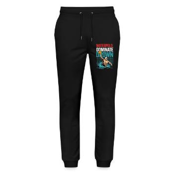 Water Polo: Dominate Drown Action Motif - Stanley/Stella Mover Unisex Organic Jogging Trousers - black - Front - Marisol (170cm) & Nik (191cm)