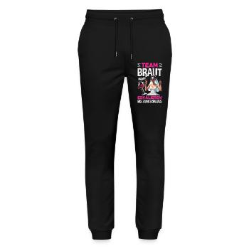 Team Braut Wir Eskalieren Bis Zum Schluss Jga - Stanley/Stella Unisex Bio Jogginghose Mover  - Schwarz - Vorne - Marisol (170cm) & Nik (191cm)