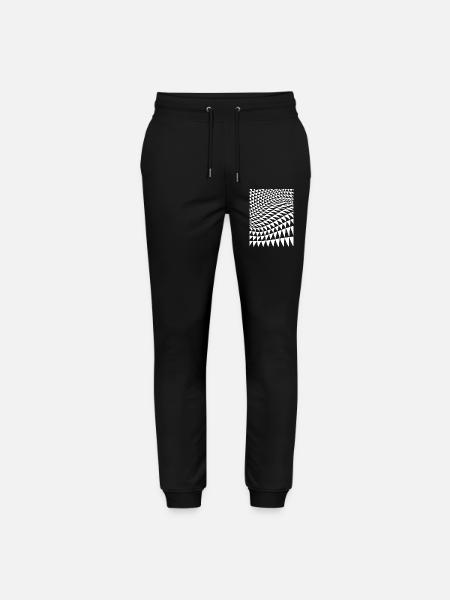 Optical Triangle Warp - Stanley/Stella Mover Unisex Organic Jogging Trousers - black