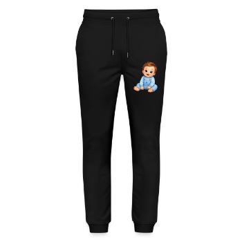 Baby Boy Junge Comic - Pantalon de jogging bio MOVER Stanley/Stella unisexe - noir - Devant - Marisol (170cm) & Nik (191cm)