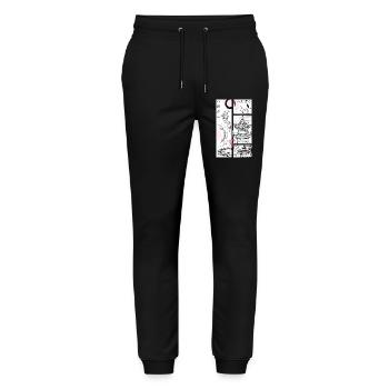 Koi and Pagoda Zen Panels - Stanley/Stella Mover Unisex Organic Jogging Trousers - black - Front - Marisol (170cm) & Nik (191cm)
