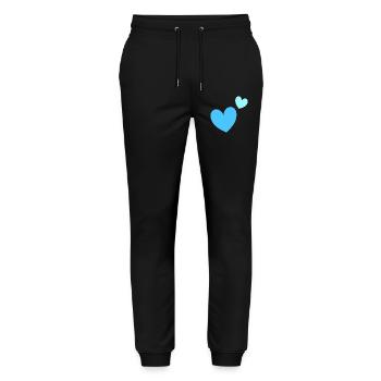 Two-tone heart duo graphic - Stanley/Stella Mover Unisex Organic Jogging Trousers - black - Front - Marisol (170cm) & Nik (191cm)