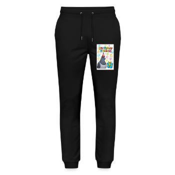 Birthday Dove with Gift - Stanley/Stella Mover Unisex Organic Jogging Trousers - black - Front - Marisol (170cm) & Nik (191cm)
