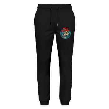 Pike Fishing Motif - Stanley/Stella Mover Unisex Organic Jogging Trousers - black - Front - Marisol (170cm) & Nik (191cm)
