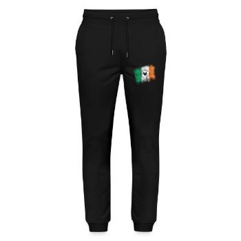 Irland Flagge | Made With Love Retro Design - Stanley/Stella Unisex Bio Jogginghose Mover  - Schwarz - Vorne - Marisol (170cm) & Nik (191cm)