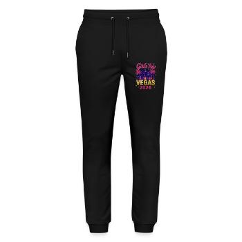 Girls Trip Vegas 2026 - Stanley/Stella Unisex Bio Jogginghose Mover  - Schwarz - Vorne - Marisol (170cm) & Nik (191cm)