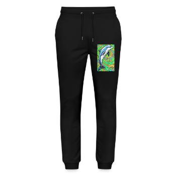 Delfin - Stanley/Stella Unisex Bio Jogginghose Mover  - Schwarz - Vorne - Marisol (170cm) & Nik (191cm)