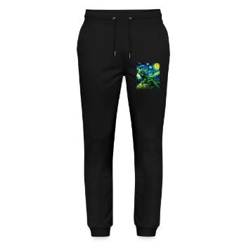 Chinese Water Dragon Starry Night - Stanley/Stella Mover Unisex Organic Jogging Trousers - black - Front - Marisol (170cm) & Nik (191cm)