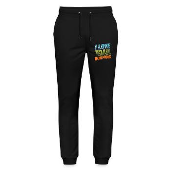 I Love Trail Running - Stanley/Stella Mover Unisex Organic Jogging Trousers - black - Front - Marisol (170cm) & Nik (191cm)