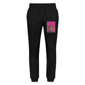 Neonapfel auf rosa Hintergrund - Stanley/Stella Unisex Bio Jogginghose Mover  - Schwarz - Vorne - Marisol (170cm) & Nik (191cm)