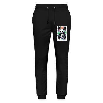 panda - Pantalon de jogging bio MOVER Stanley/Stella unisexe - noir - Devant - Marisol (170cm) & Nik (191cm)
