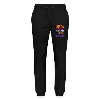 Juste une fille qui adore les rats et les animes - Pantalon de jogging bio MOVER Stanley/Stella unisexe - noir - Devant - Marisol (170cm) & Nik (191cm)