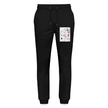 Weißverrückter - Stanley/Stella Unisex Bio Jogginghose Mover  - Schwarz - Vorne - Marisol (170cm) & Nik (191cm)
