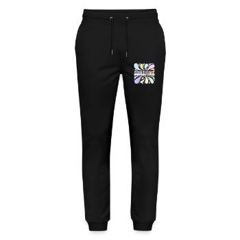 Sonnenschein-Pastell und Glitzer - Stanley/Stella Unisex Bio Jogginghose Mover  - Schwarz - Vorne - Marisol (170cm) & Nik (191cm)